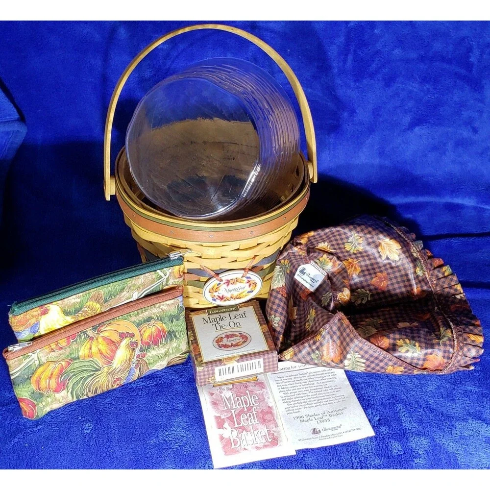 Longaberger 1996 “SHADES OF AUTUMN - MAPLE LEAF Basket” Combo Fall #13935